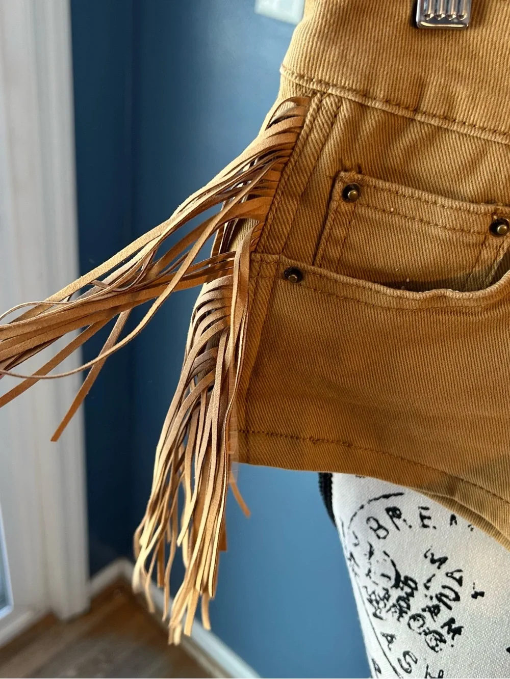 Cider micro Fringe Denim Shorts